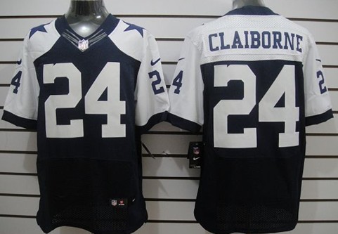 Dallas Cowboys 24 Morris Claiborne Nike Blue Elite Thanksgiving Jerseys